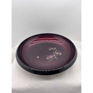 Japanese‎ Shunkei Laquer Floral Bowl Deep Red